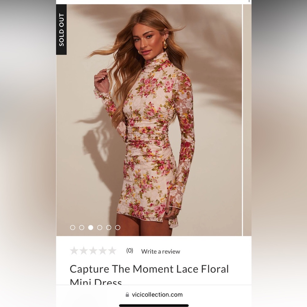 Vici Capture The Moment Lace Floral Mini Dress